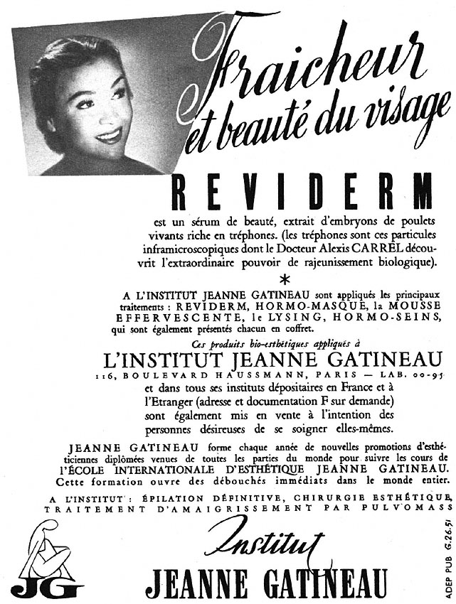 Marque Jeanne Gatineau 1952